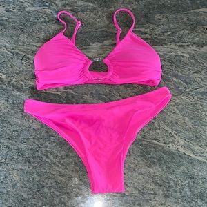 Malai swimmwear hot pink bikini set